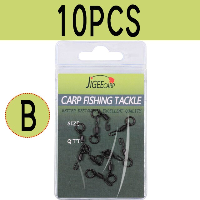 JIGEECARP 10/25pcs Carp Fishing Spinner Swivel for Ronnie Rig Quick Change Swivel Connector Carp Coarse Fishing Terminal Tackle