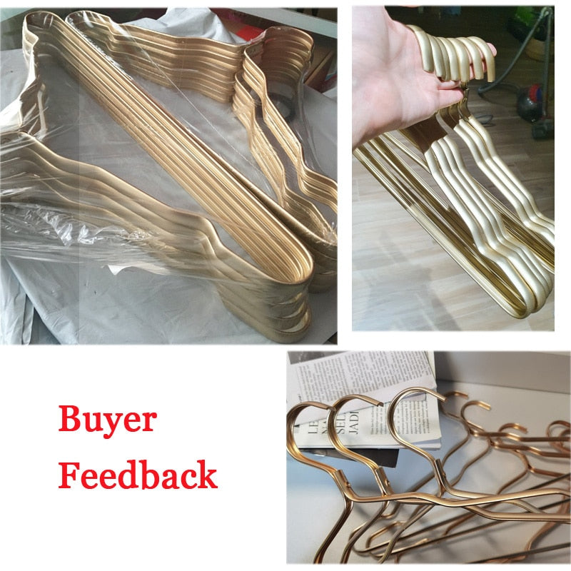 10Pcs Clothing Hangers Metal Clothes Hngers Anti-Slip Aluminium Alloy Drying Rac