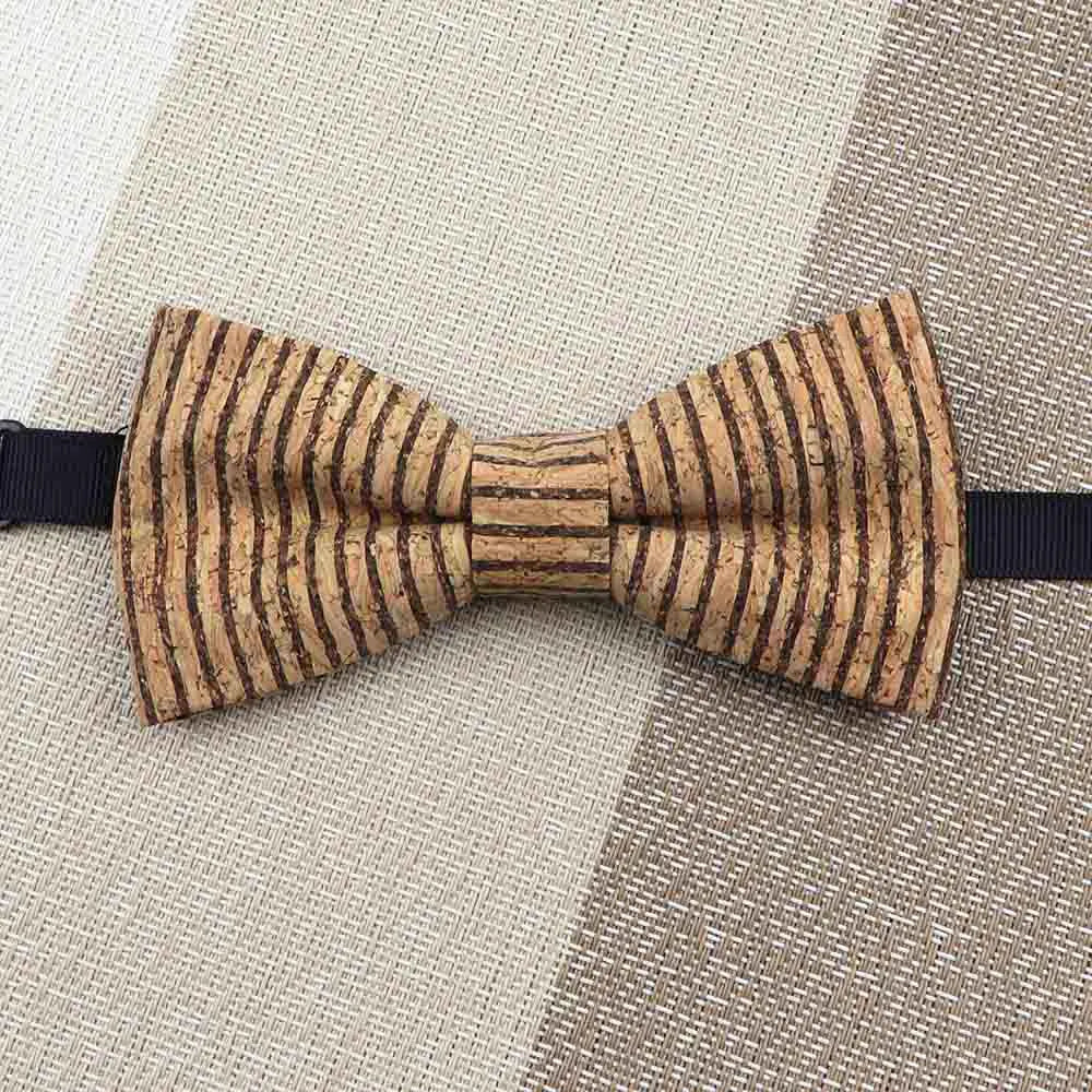 Fashion New Cork Wood Kids Bow Ties Novelty Handmade Fancy Bowtie Adjustable Butterfly Party School Children Accessories