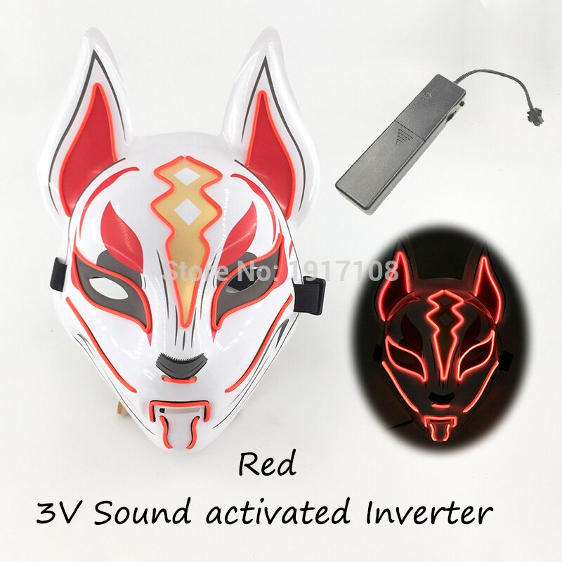 Fashion Halloween Party Mask Light Up Neon LED Mask for Halloween Carnival Party Glowing Anime Mask for Cosplay Decoration
