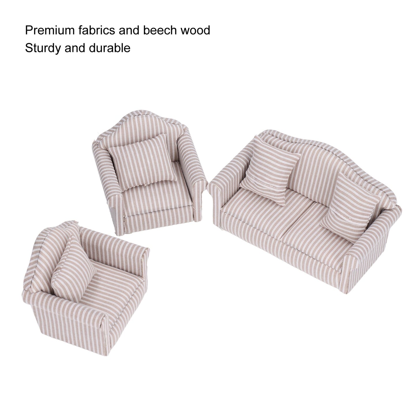 1/12 Miniature Sofa Simulation Dollhouse Sofa Living Room Furniture Children Doll House DIY Pretend Play Role Toys