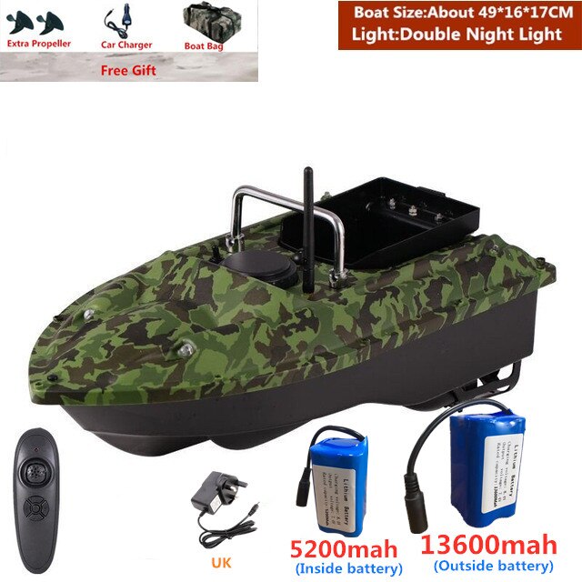 Smart Fixed Speed Cruise Radio Remote Control Fishing Bait Boat 1.5KG 500M Dual Night Light Lure Fishing RC Bait Boat Fishing