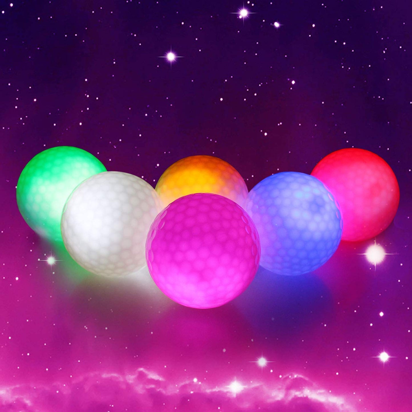 Crestgolf Golf Ball With Logo 3pcs/6pcs/10pcs/30pcs/Pack Night Glow Light Glow LED Golf Ball-Six Color for Your Choice