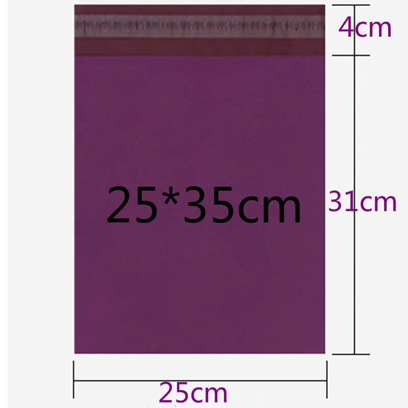 50pcs/Lots Purple Tote Bag Express Bag Courier Bags Self-Seal Adhesive Thick Waterproof Plastic Poly Envelope Mailing Bags