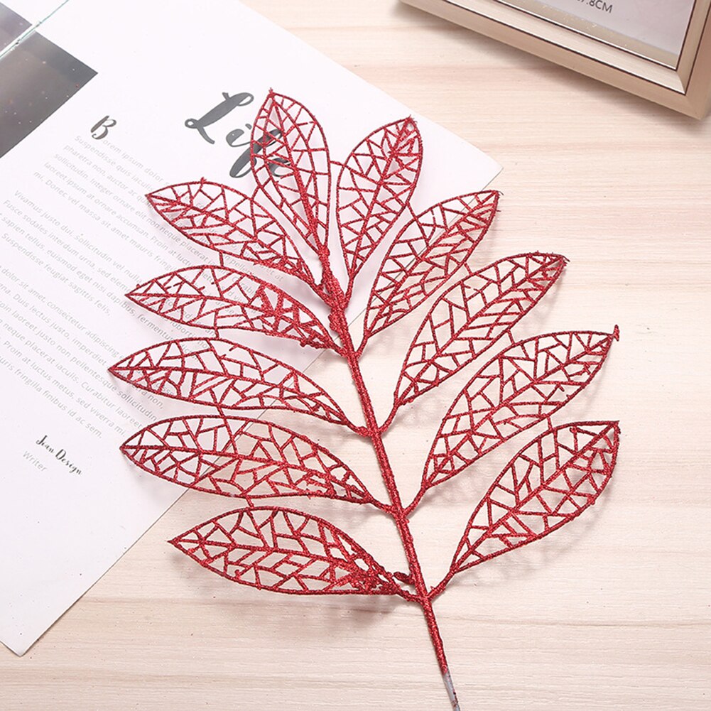 DIY Xmas Tree Garland Hanging Decor Christmas Tree Decor Christmas Hollow Christmas Glitter Tree Branches Simulated Leaves