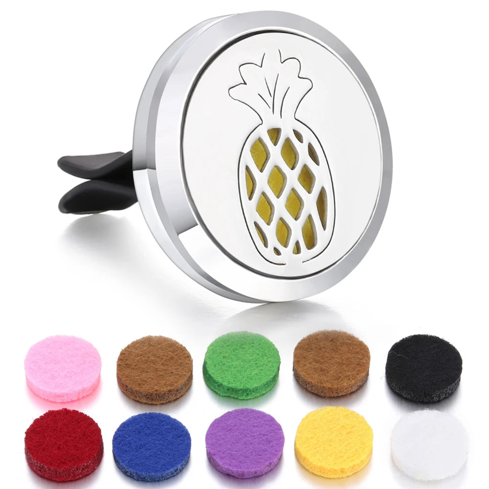Aromatherapy Jewelry Car Perfume Diffuser Clip 30mm Flower Tree of Life Perfume Essential Oil Diffuser Locket Pendant Necklace