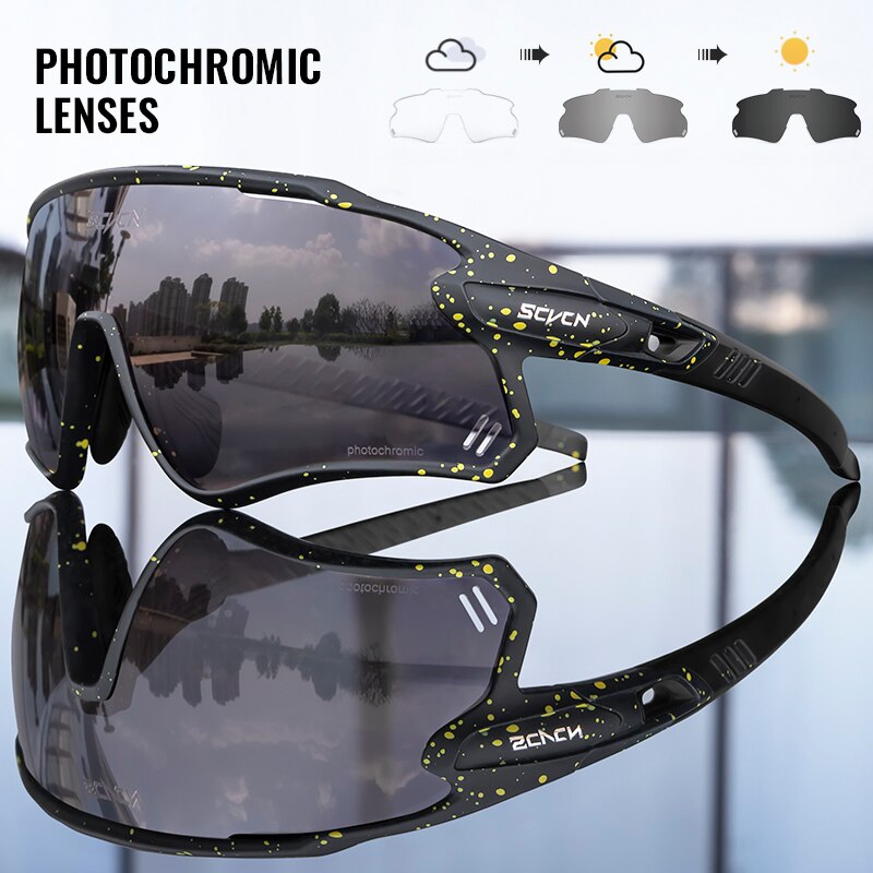 SCVCN Photochromic Bicycle Glasses Men’s Women Sports Runing Cycling Sunglasses UV400 Fishing Eyewear Mtb Bike Bicycle Goggles