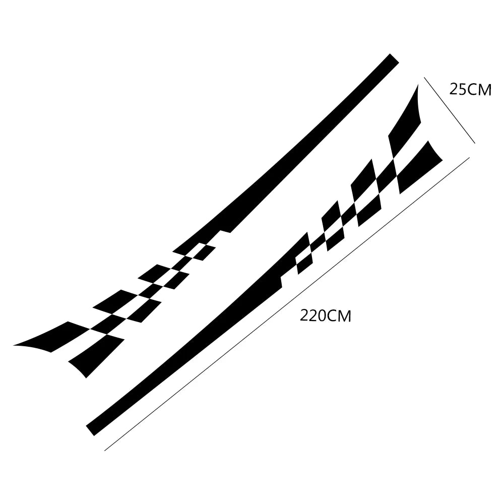 2pcs/Lot 220x25cm Car DIY Both Sides Stickers Race Stripes Camouflage Automobiles Products Car Wrap Vinyl Film Car Accessories