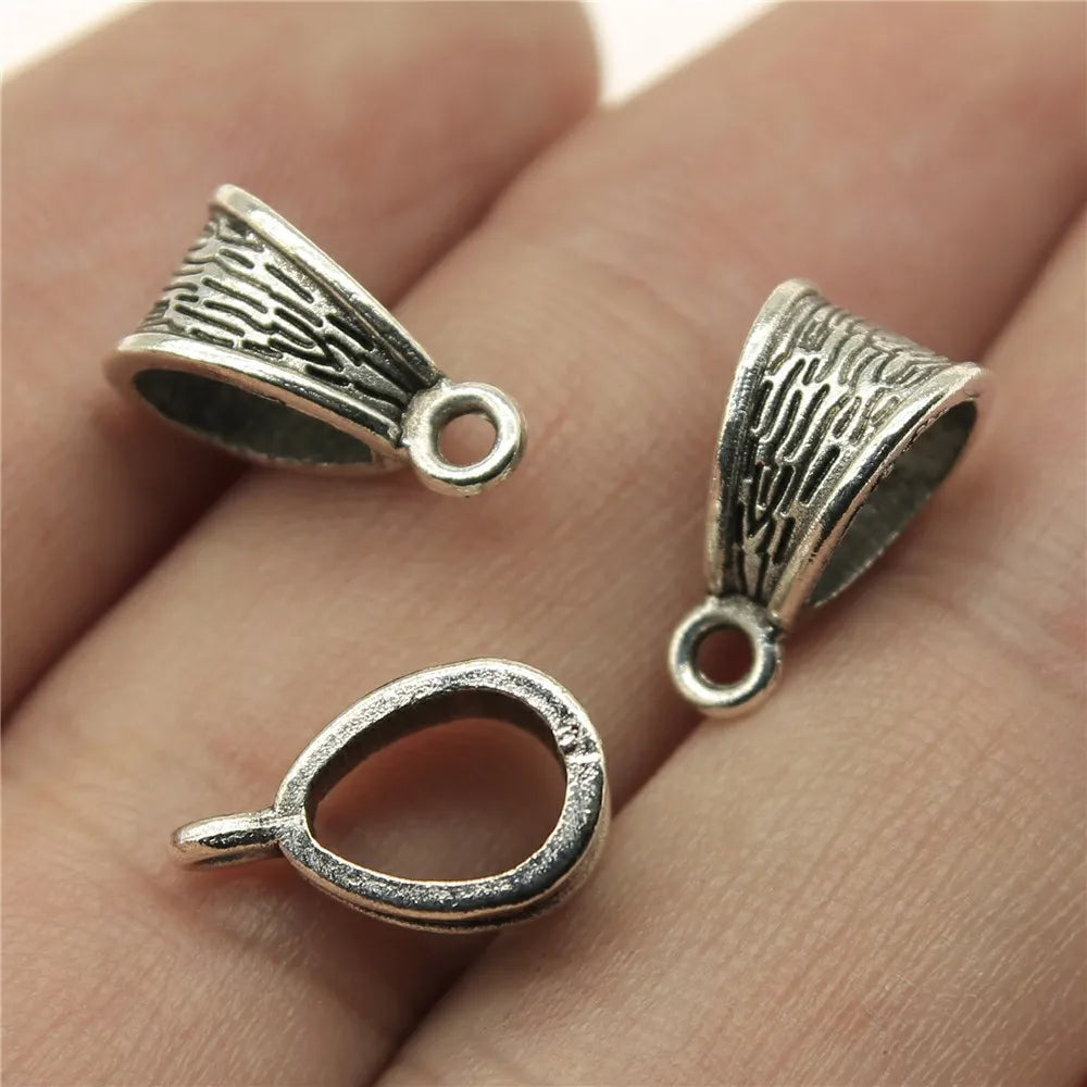 20pcs Connector Charms Bail Beads Antique Silver Color Bail Beads Charms Jewelry Findings DIY Bail Beads Charms Connector