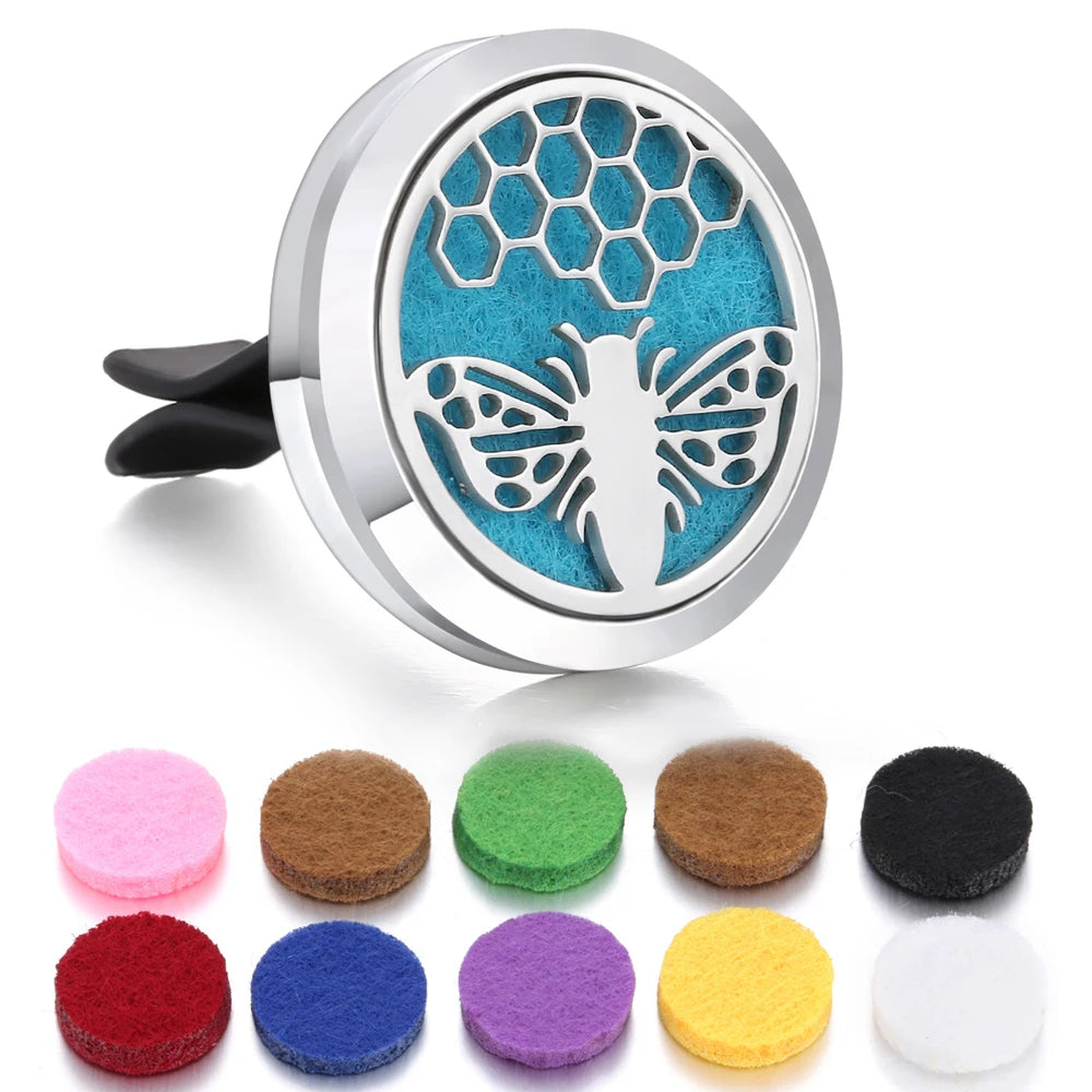 Aromatherapy Jewelry Car Perfume Diffuser Clip 30mm Flower Tree of Life Perfume Essential Oil Diffuser Locket Pendant Necklace