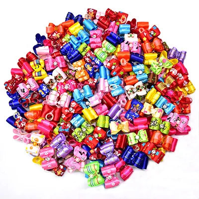 20PCS Pet Bows Dog Hair Bows for Puppy Yorkshirk Small Dogs Hair Accessories Grooming Bows Rubber Bands Dog Bows Pet Supplies