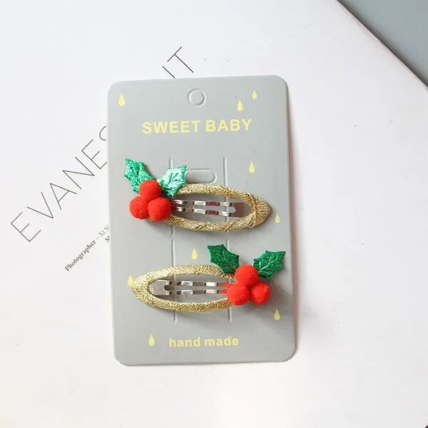 Christmas Hairpin Set Children Hair Accessories Holiday Princess Christmas Hairpin Girl Hair Accessories Side Clip
