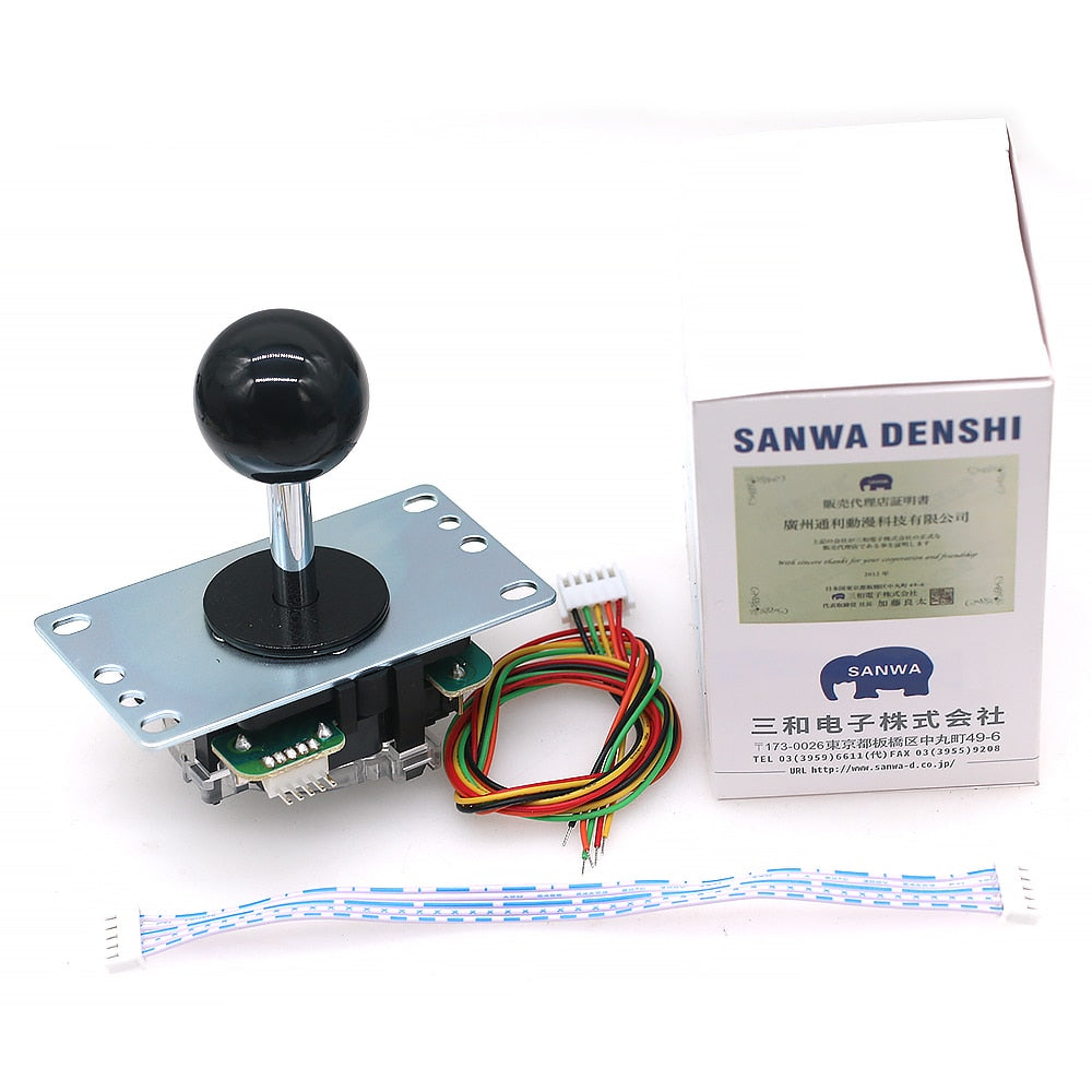 Original Japan Sanwa Joystick JLF TP 8YT Fighting Rocker With Topball 5pin Wire Jamma Arcade Vending Game PC Zero Delay Kit DIY