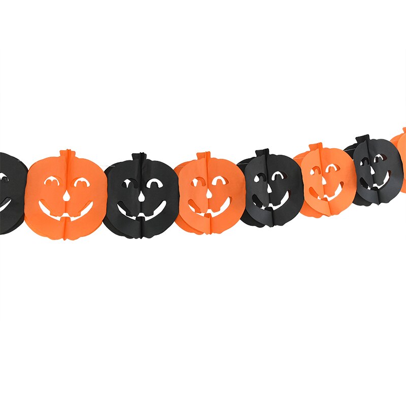 3Meter Halloween Hanging Garland Bunting Bat Pumpkin Ghosts Spider Paper Banner Halloween Party Decorations Horror Props