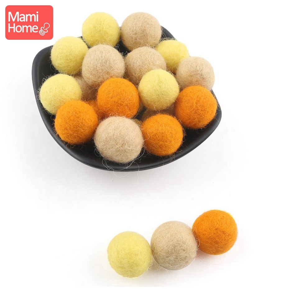 25pc Wool Balls Coloiful Beads Christmas DIY Crafts Baby Nursing Accseeories Decor Room Felt Wool Soft Making Baby Bed