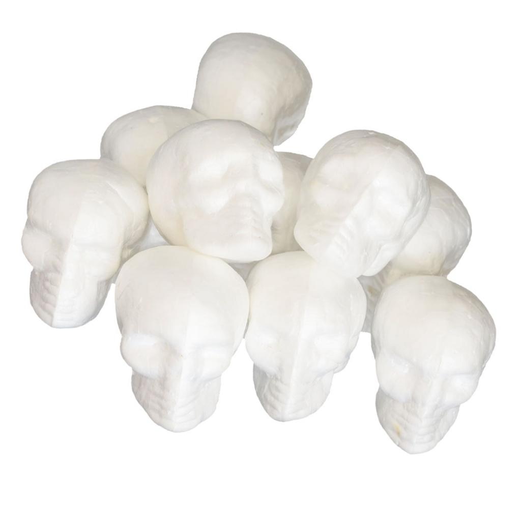 10set Halloween Skull Head Styrofoam Ornaments Skeleton Halloween Decor Scary Man Bone Party Decor DIY Kid Craft