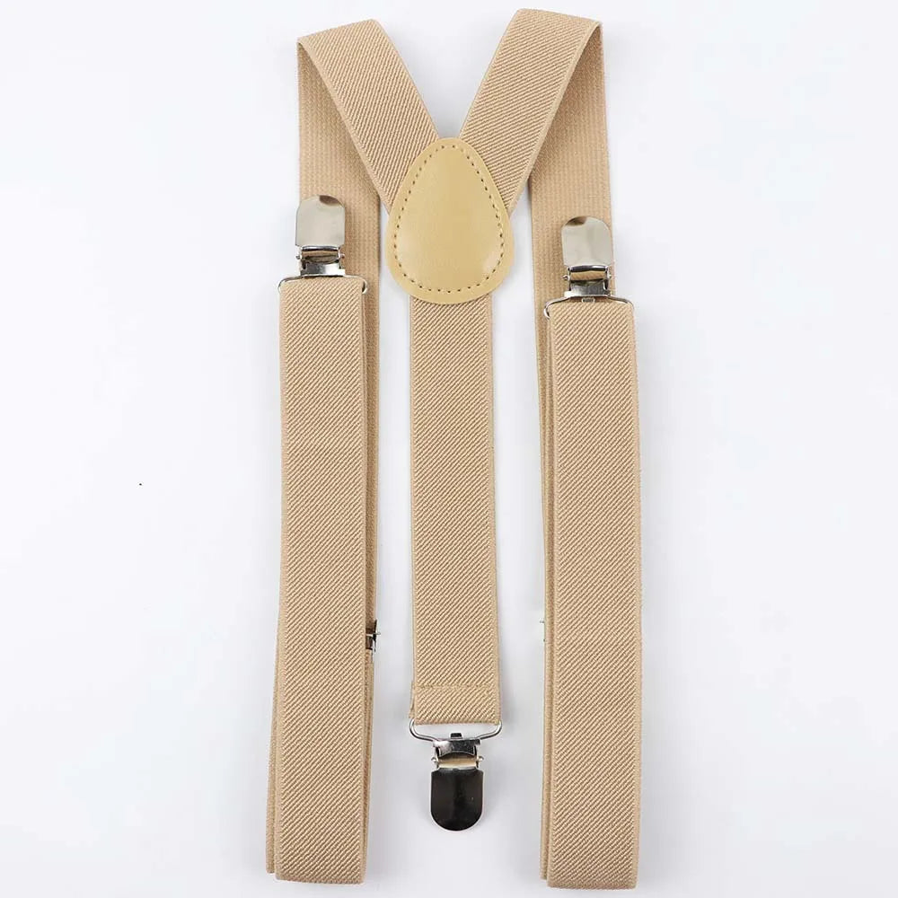Solid Color Man's Belt Men Women Suspenders Polyester Y-Back Braces Adjustable Elastic