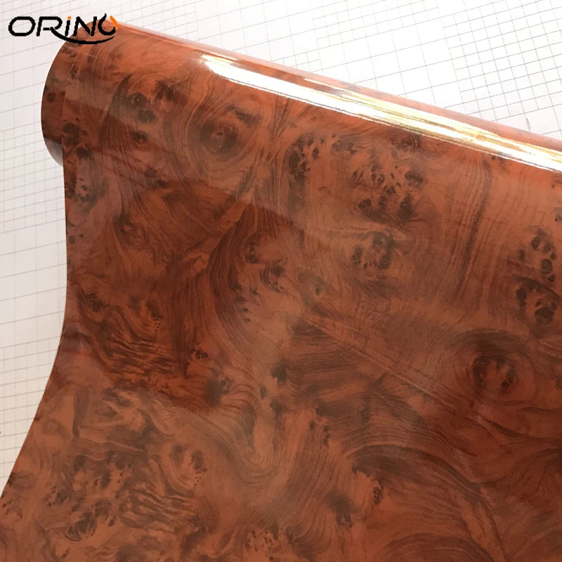 High Glossy Wood Grain Car Interior DIY Vinyl Sticker Decal Wrap Film Size 10/20/30/40/50cmx152cm