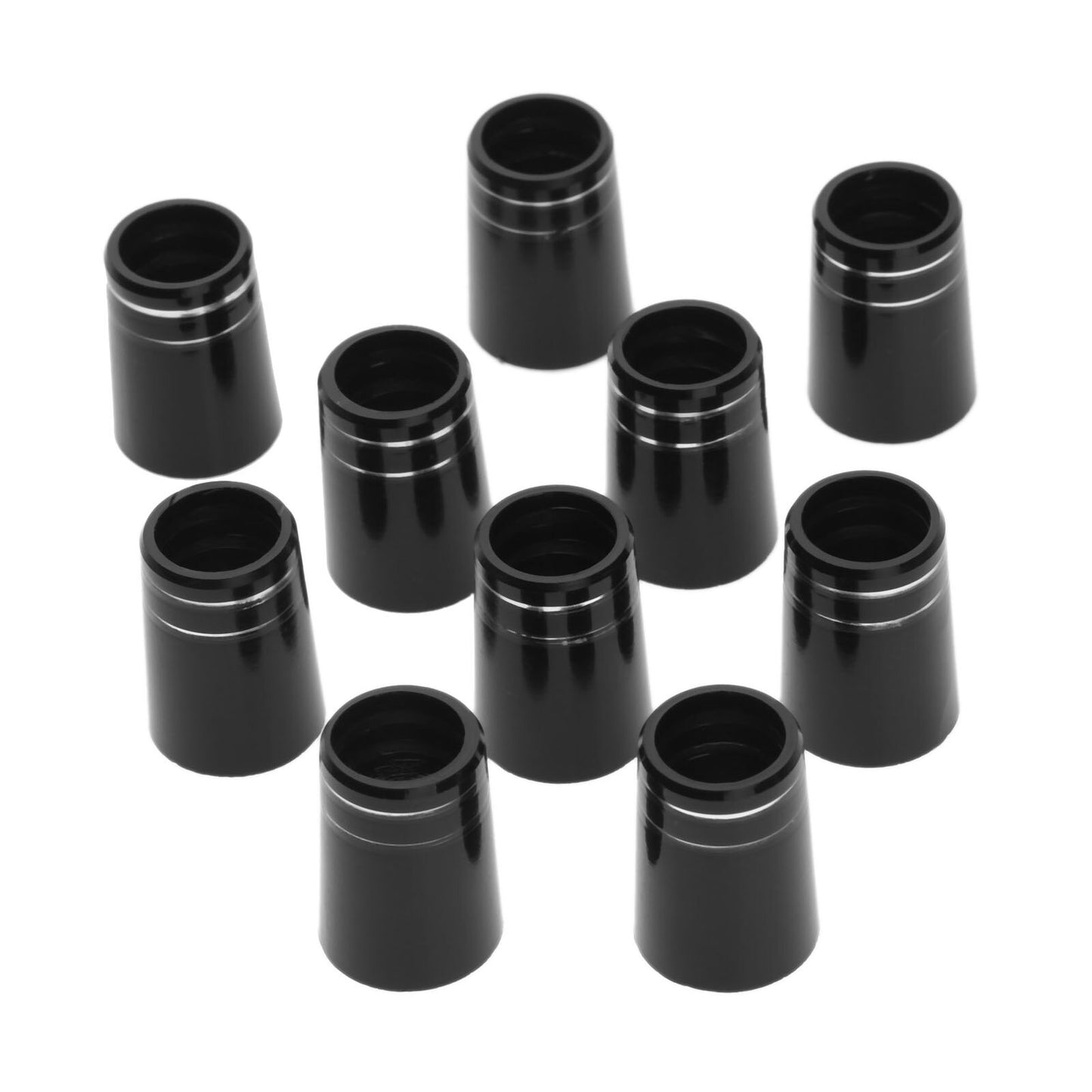 10 Pcs Black Golf Ferrules Plastic Golf Club Heads Replacement Fit 0.350 or 0.370 Tip Irons Shaft 8.9X16X13.4mm/ 9.5X19X13.6mm