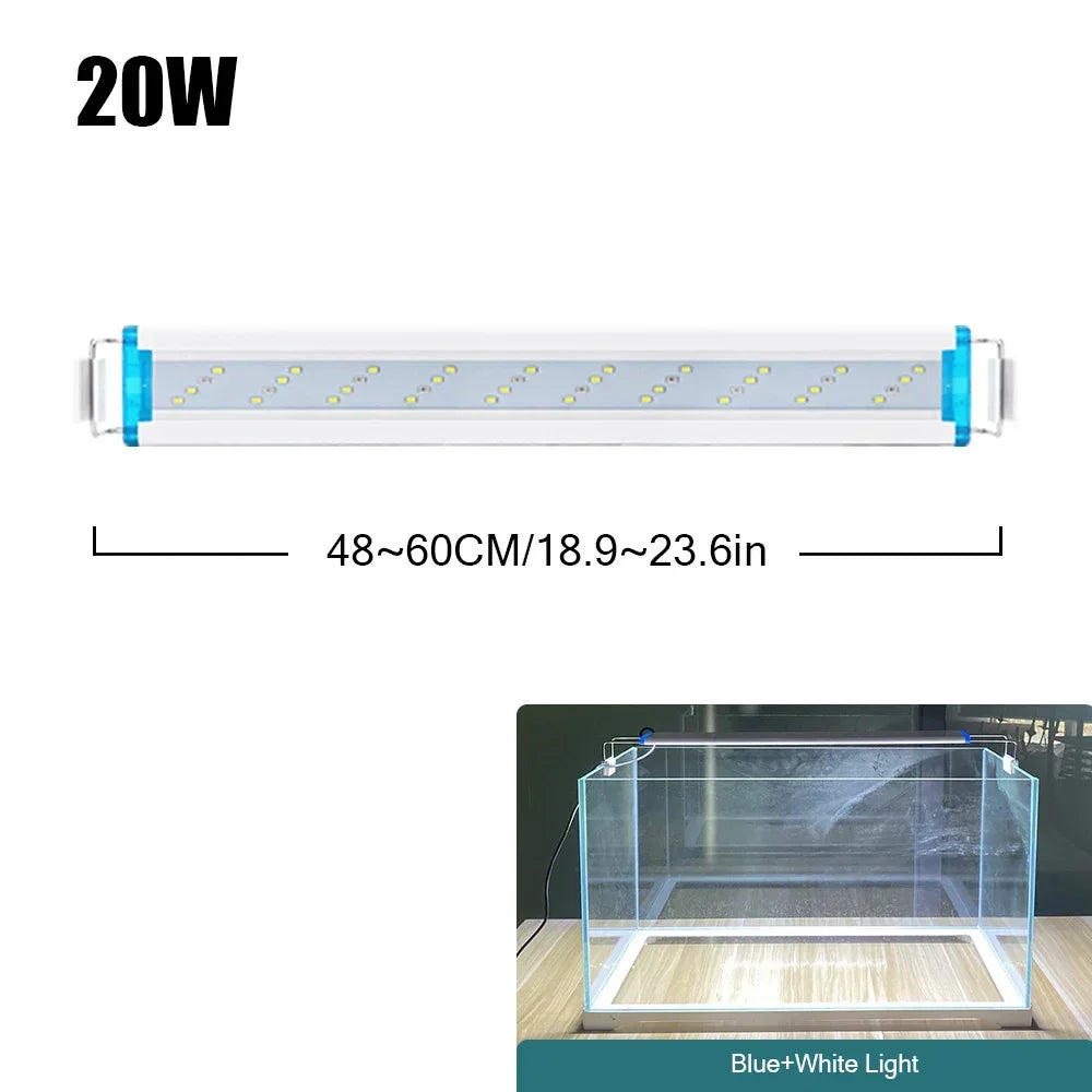 18-75cm Super Slim LEDs Aquarium Lighting Aquatic Plant Light Extensible Waterproof Clip on Lamp for Fish Tank 90-260v
