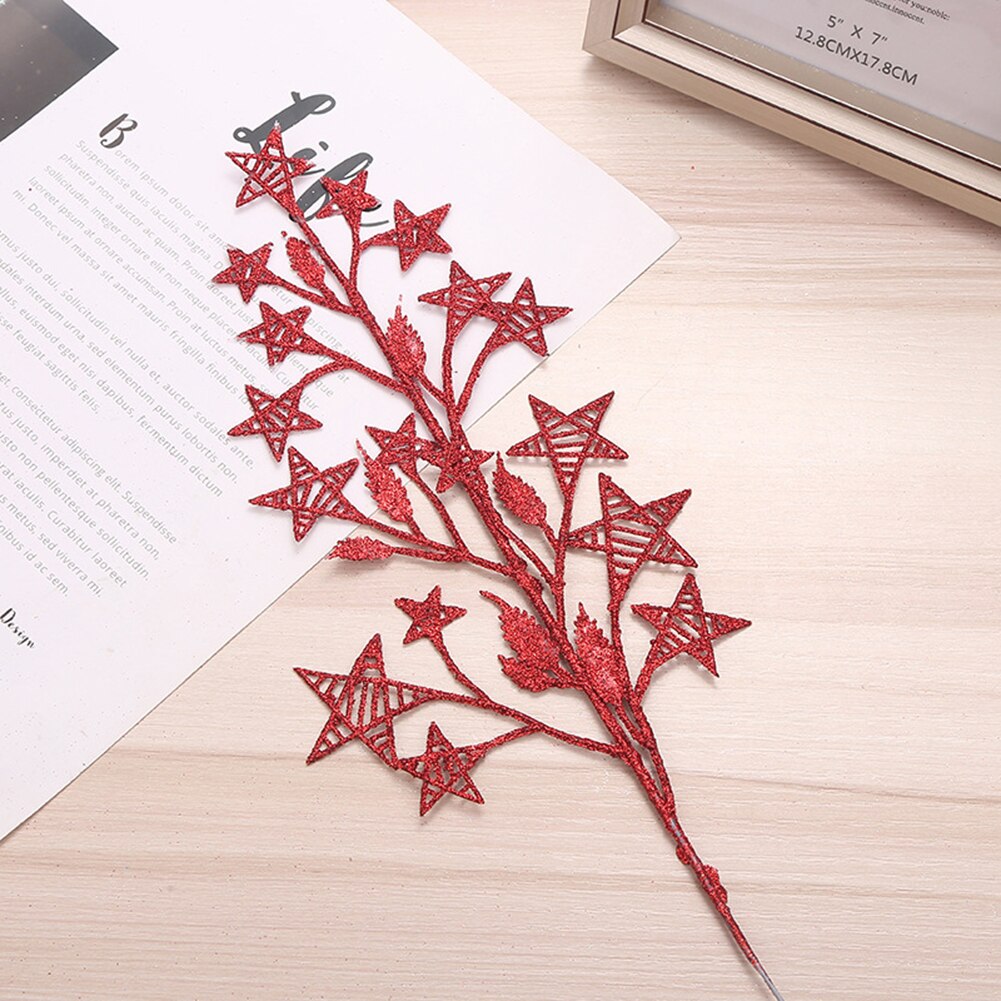 DIY Xmas Tree Garland Hanging Decor Christmas Tree Decor Christmas Hollow Christmas Glitter Tree Branches Simulated Leaves