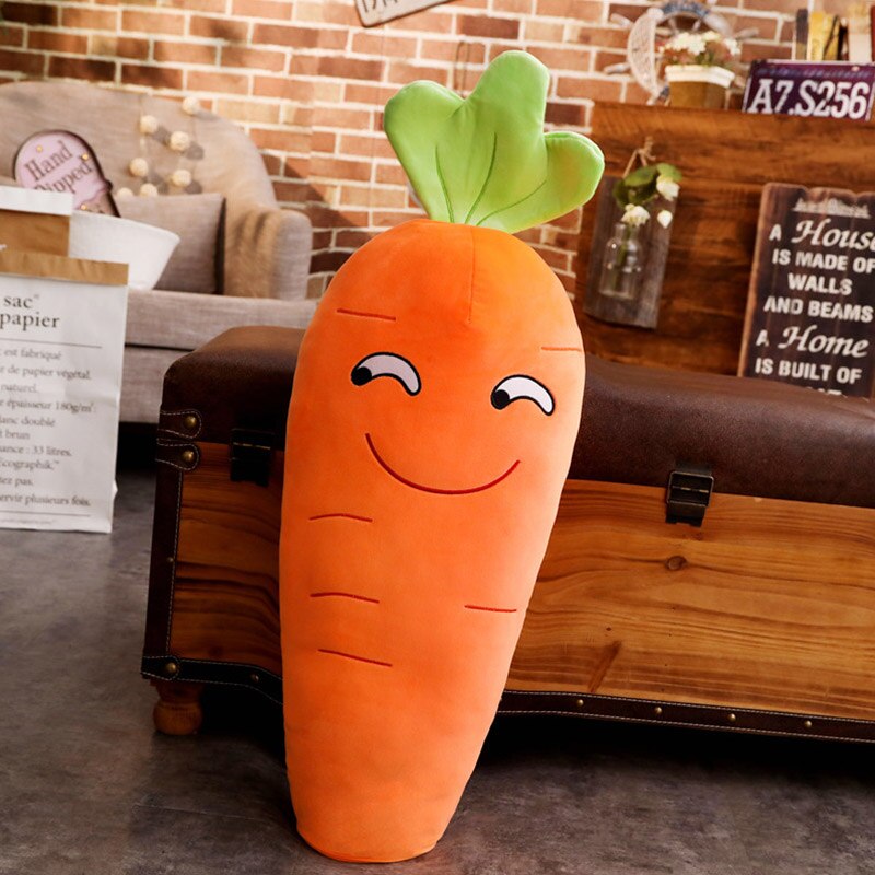 45/50/65/90cm Cartoon Smile Carrot Plush Toy Cute Simulation Vegetable Carrot Pillow Dolls Stuffed Soft Toys for Children