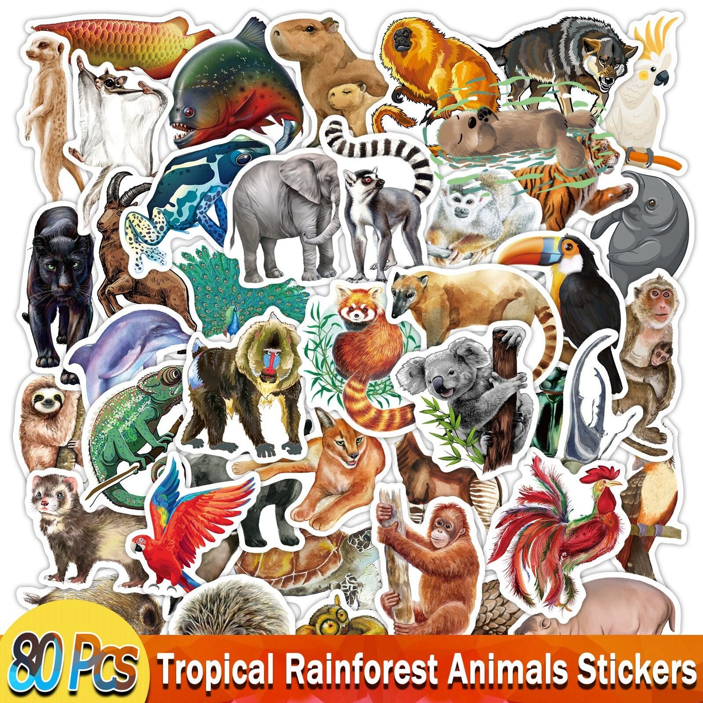 Anime Stickers for Unicorn Cartoon Animals Dogs Cats Graffiti Sticker on Skateboard Laptop Bike Car Guitar Phone Decals Pack