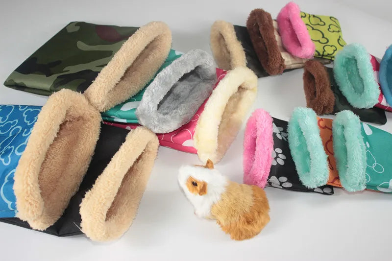 Warm Plush Hamster Bed House Soft Guinea Pig Bed Rat Nest Small Animals Mouse Sleeping Bag Cavie House Accessories Hamster Cage