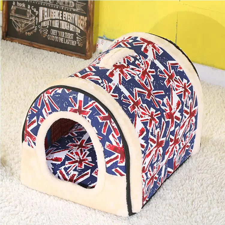 Large Pet Dog Bed Cat House Cave Comfortable Print Stars Kennel Mat for Pet Puppy Winter Summer Foldable Cat Bed Pet Supply
