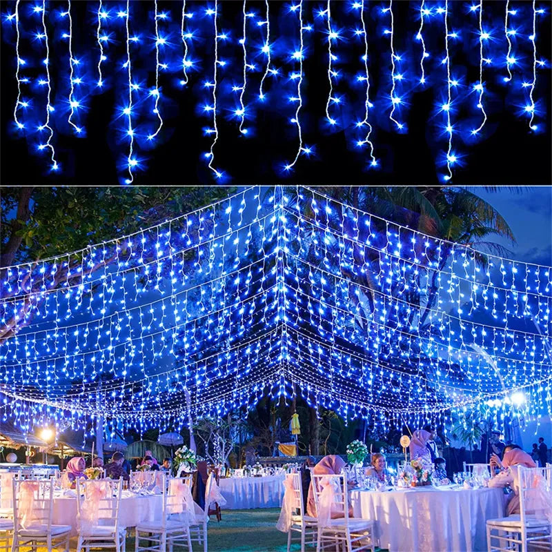 Christmas Lights Waterfall Outdoor Decoration 5M Droop 0.4-0.6m Led Lights Curta