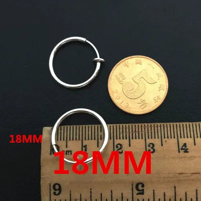 2PCS Unisex Punk Clip on Ear Without Piercing No Hole Fake Body Nose Lip Small Gold Silver Black Plating Earrings for Women Men