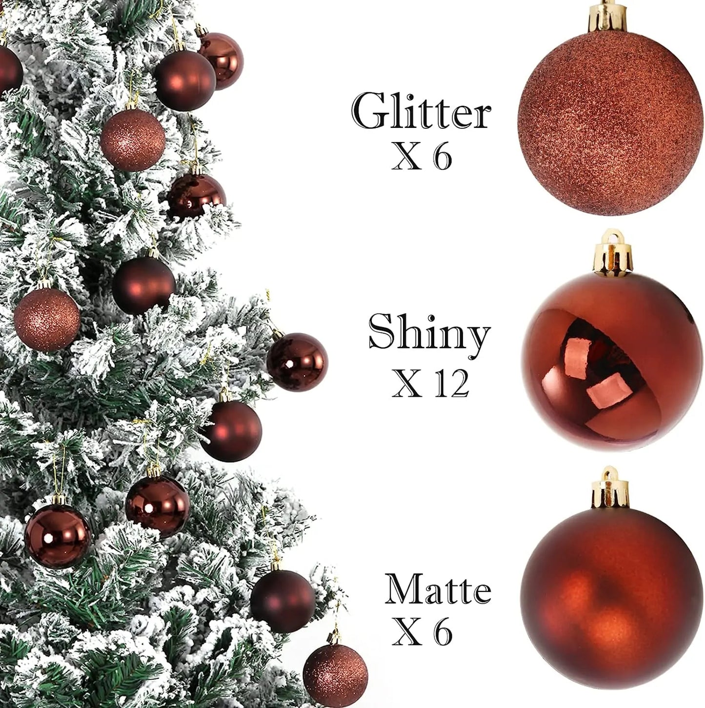 24/36pcs Christmas Balls Christmas Tree Ornament Hanging Pendent Xmas Decoration 2023 Christmas Ornaments Navidad 2024