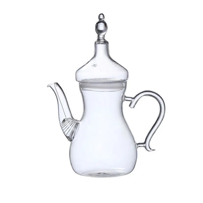 Large Capacity 1000ml High Borosilicate Arabic Glass Teapot With Filter Heat Res