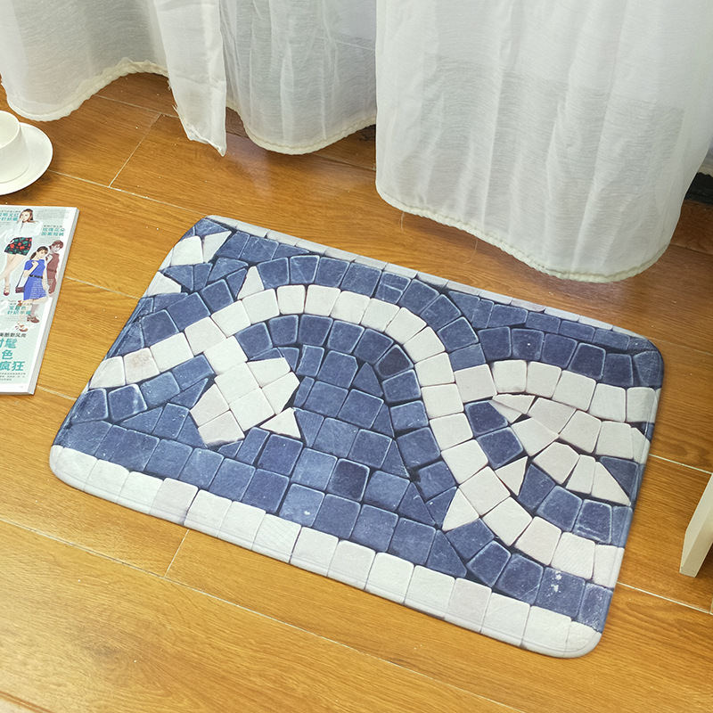 Colorful Stones Bath Mat Set Thicken Flannel Bathroom Carpets Toilet Rugs WC Room Floor Pads Tapis Salle De Bain 45*75 45*120cm