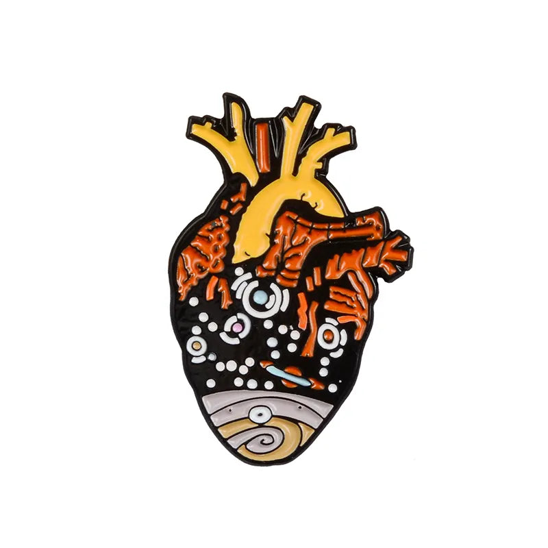 19style Anatomical Heart Enamel Pins Medical Anatomy Brooch Heart Neurology Pins for Doctor and Nurse Lapel Pin Bags Badge