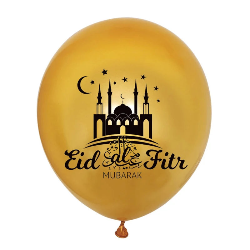 10Pcs Eid Mubarak Latex Balloon Ramadan Kareem Decoration Air Globos Ramadan Mubarak Muslim Islamic Festival Party Supplies 2024