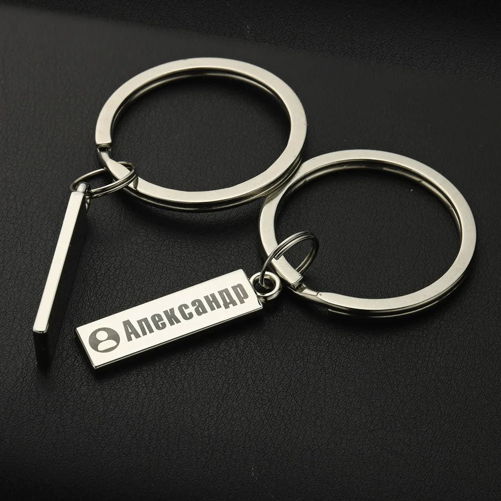 Exquisite Anti-Lost Keychain Small Chic Personalized Customized Keyring for Car Name for Men Women Key Chain P021