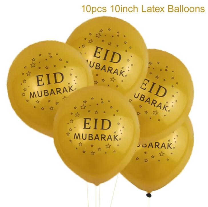 Eid Mubarak Banner Balloons Ramadan Kareem Islamic Muslim Party Decor Ramadan Decoration for Home 2024 Adha Aid Mubarak
