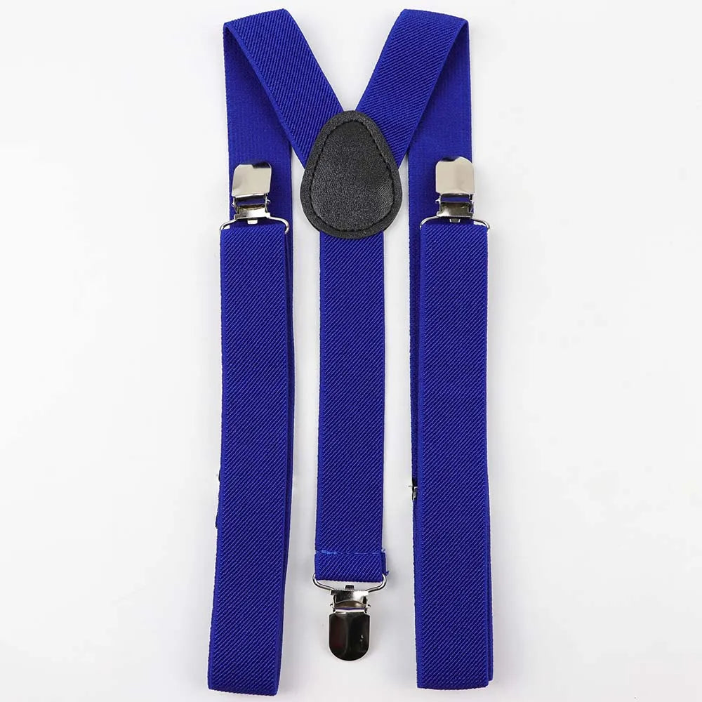 Solid Color Man's Belt Men Women Suspenders Polyester Y-Back Braces Adjustable Elastic