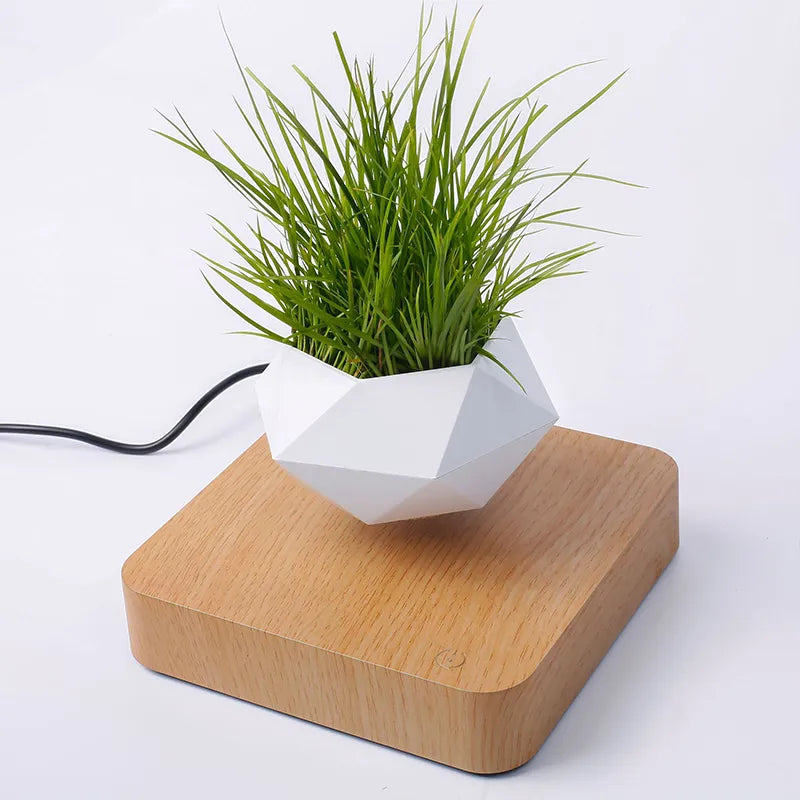 Levitating Air Bonsai Pot Rotation Planters Magnetic Levitation Suspension Flower Floating Pot Potted Plant Desk Decor