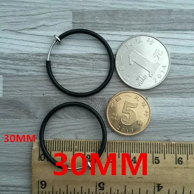 2PCS Unisex Punk Clip on Ear Without Piercing No Hole Fake Body Nose Lip Small Gold Silver Black Plating Earrings for Women Men