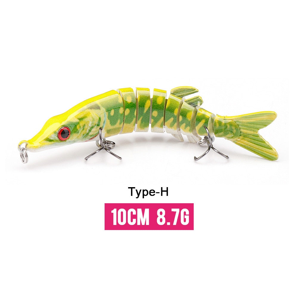 VTAVTA 10/14cm Sinking Wobblers Fishing Lures Jointed Crankbait Swimbait 8 Segment Hard Artificial Bait for Fishing Tackle Lure