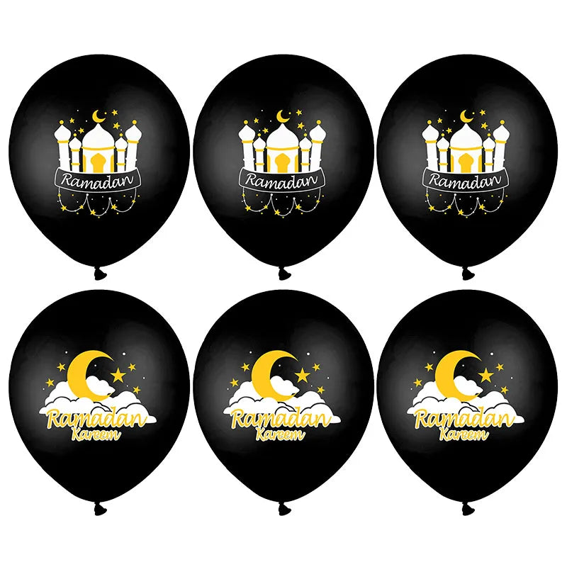 10Pcs Eid Mubarak Latex Balloon Ramadan Kareem Decoration Air Globos Ramadan Mubarak Muslim Islamic Festival Party Supplies 2024