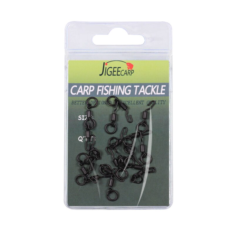JIGEECARP 10/25pcs Carp Fishing Spinner Swivel for Ronnie Rig Quick Change Swivel Connector Carp Coarse Fishing Terminal Tackle