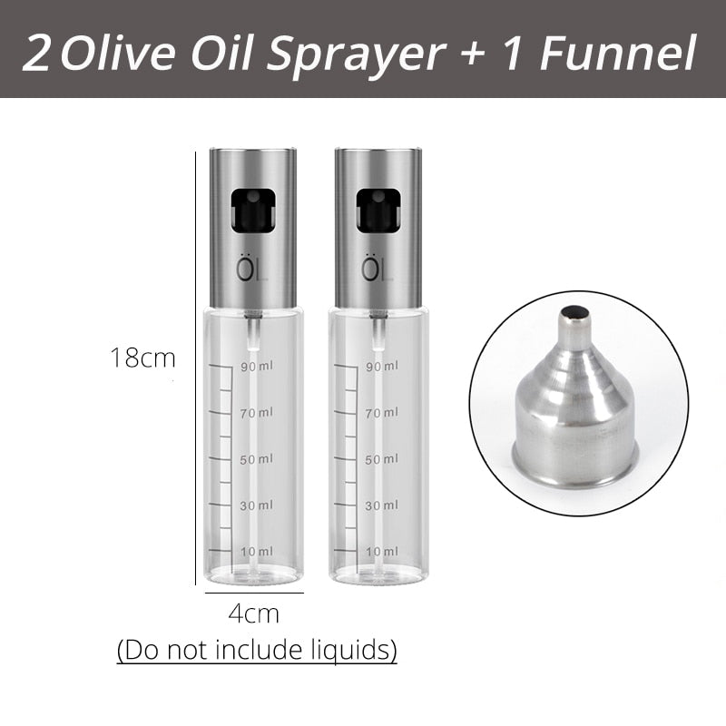 Olive Oil Sprayer Dispenser for Bbq/Cooking/Vinegar Glass Bottle With Leak-Proof, Spice Drops Jar Seasoning Kitchen Tools