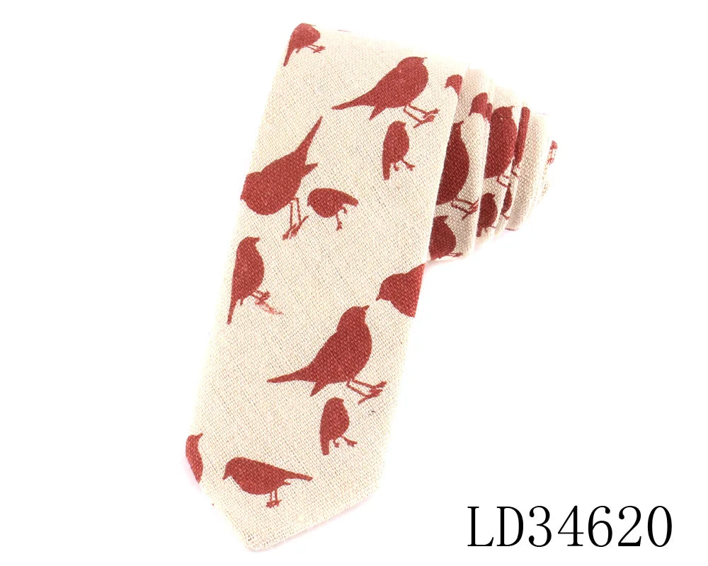 CartoonSkinny Tie for Men Women Narrow Neck Tie for Wedding Casual Cartoon Neckties Classic Suits Slim Cotton Linen Neck Ties
