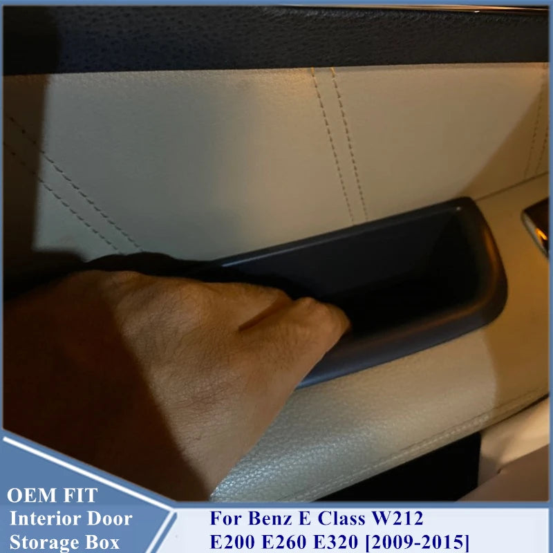 Door Storage Barrel for Mercedes Benz E Class W212 E200 E260 E320 Door Handle Container Holder Tray Storage Box 2009 2010-2015