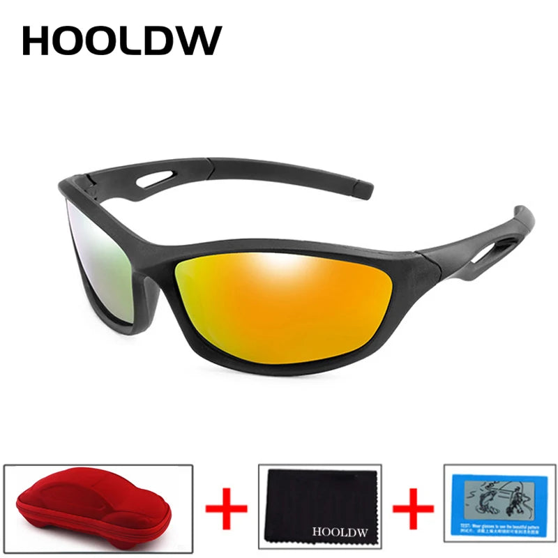 HOOLDW New Children Sunglasses Polarized Sun Glasses Silicone Flexible Baby Kids Glasses Boys Girls Sport Goggles UV400 Eyewear
