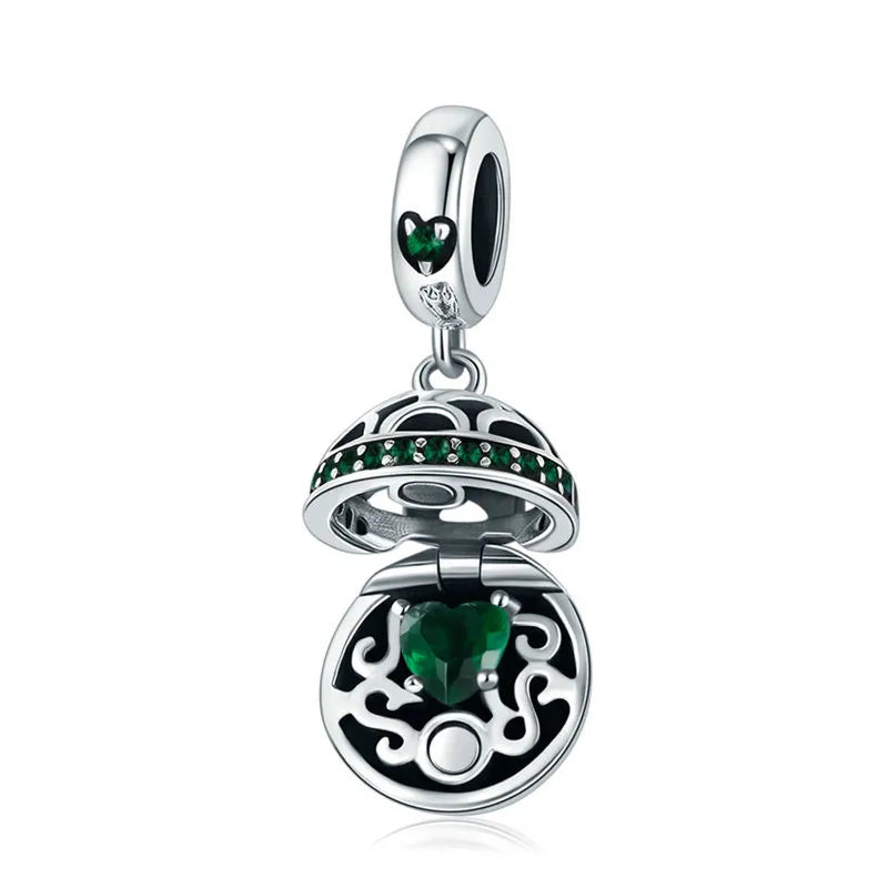 BAMOER Authentic 925 Sterling Silver Dangle Ball Charm Pendant Fit Women Charm Bracelet & Necklaces Jewelry SCC689