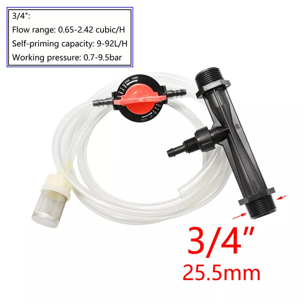 Venturi Fertilization System 3/4 1/2 Irrigation Venturi Automatic Fertilizer Injector Fertilizer Syringe 1set
